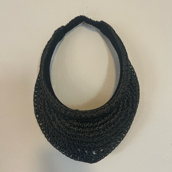 Black Wicker Straw Sun Visor - Picture 1 of 2